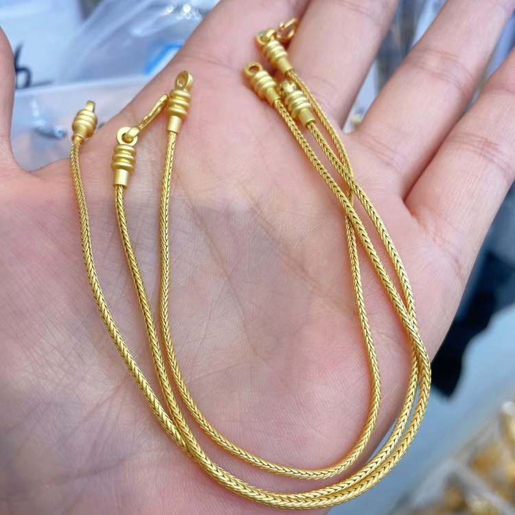 Vòng Đeo Tay Chuỗi Hạt Pha Lê Màu Vàng Đồng Phong Cách Thời Trang Mới