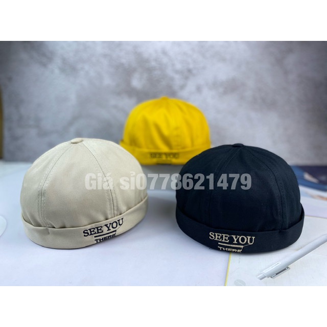 Mũ BANIE tròn hàn quốc thêu chữ see you trend ( tặng kèm 1 cái khẩu trang KF94)