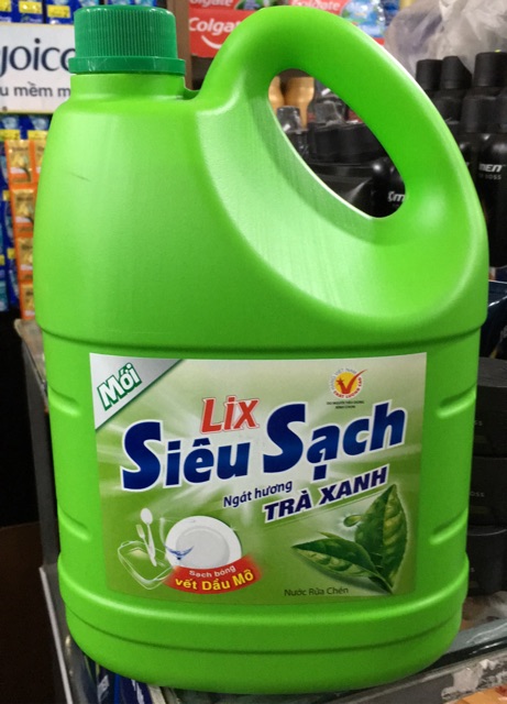 Nước rửa chén Lix siêu sạch hương trà xanh can 3,6kg