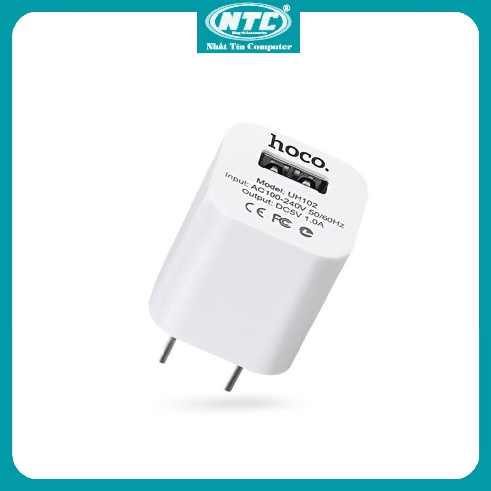 Cốc sạc 1A Hoco - UH102 (Trắng) - Hãng phân phối chính thức