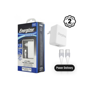 Sạc energizer 2 cổng 30w usb type-c power delivery pd 18w - ac11pfeuucc3 - hãng phân phối chính thức