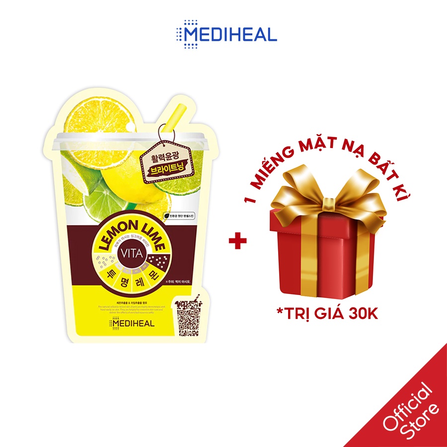 [Nhập mã COSMH22 giảm 8%] Mặt Nạ Tinh Chất Chanh Tươi Giúp Trắng Sáng Da Mediheal Lemonlime Vita Mask 20ml [K13]