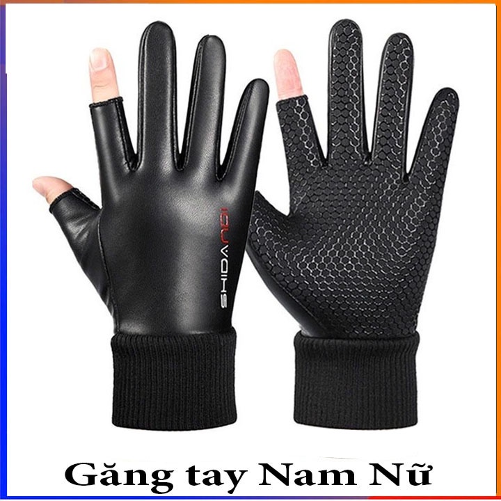 Găng tay nam nữ da cừu Capacci lót lông dày giữ ấm Hàn Quốc