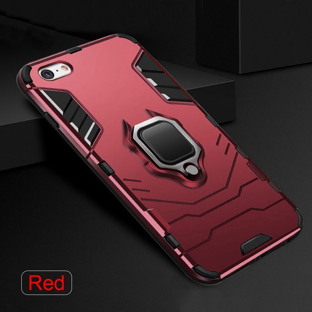 Ốp điện thoại chống sốc họa tiết Iron Man có nhẫn móc ngón tay cho iPhone XS Max Xr X 7 8 Plus