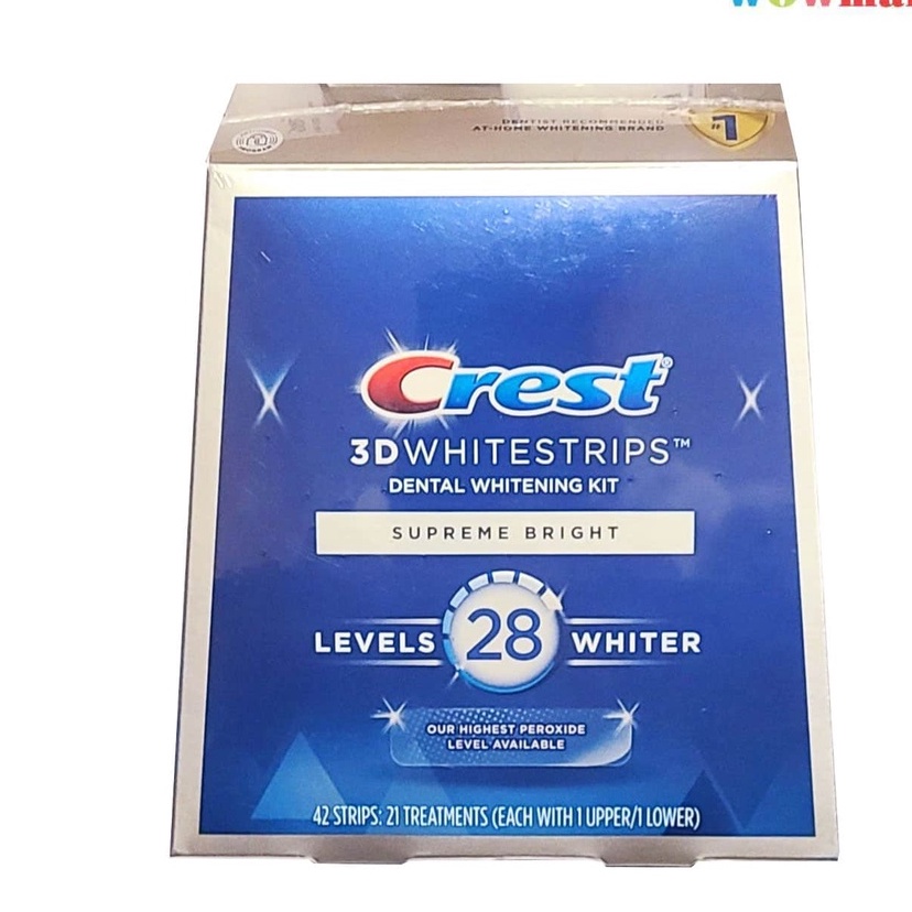 Máy ngậm, Miếng Dán Trắng Răng Crest 3D White : Professional , supreme, 1 hour tách và fullbox