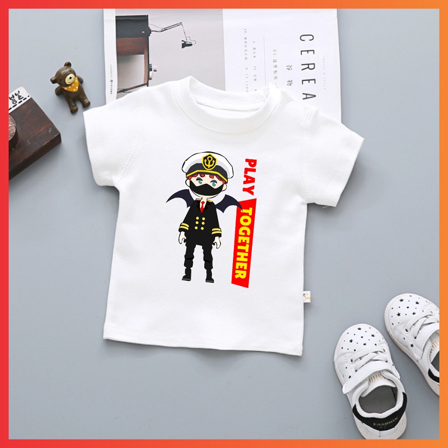 BST Áo thun phông in hình play together màu trắng đủ size cho bé trai bé gái