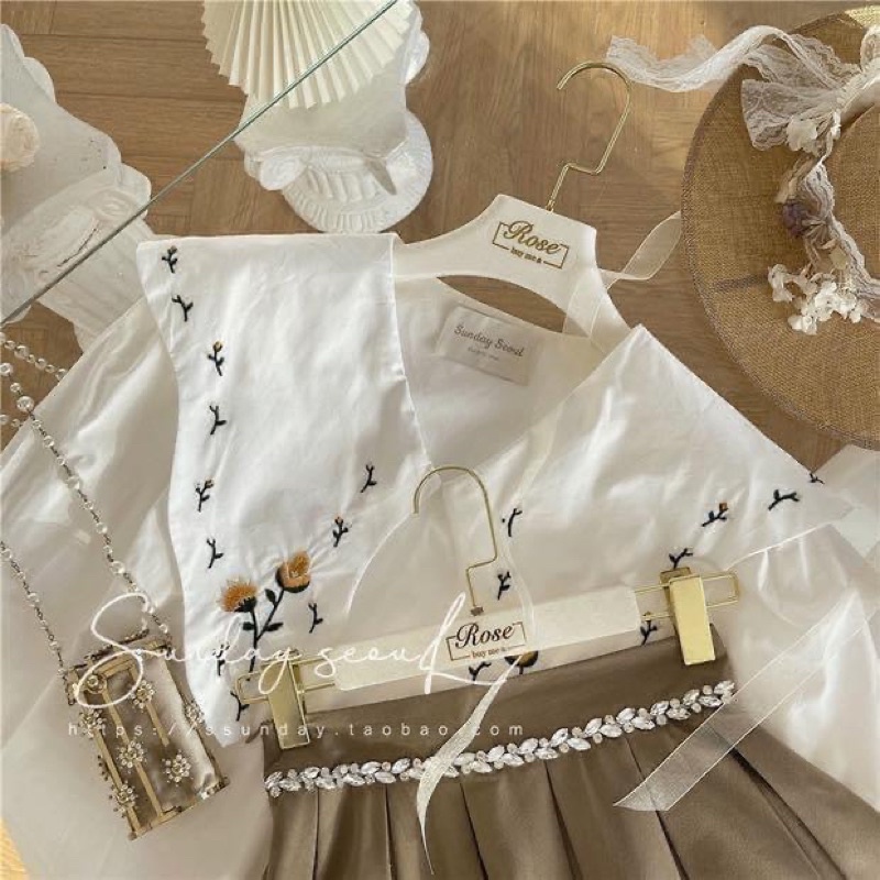 Áo sơ mi tiểu thư cổ thêu hoa RHstore | BigBuy360 - bigbuy360.vn