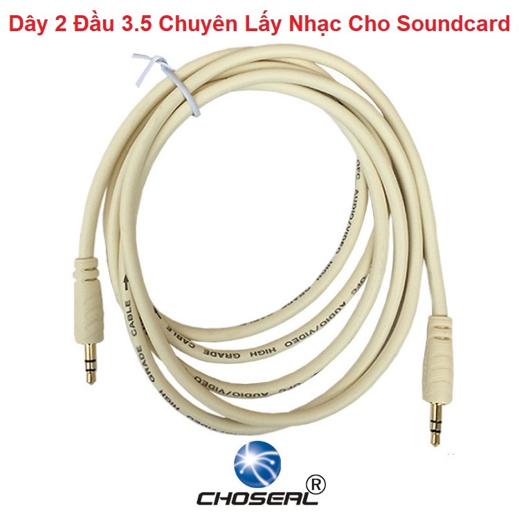Dây Đầu 3.5 Chính Hãng Choseal, Dùng Lấy Nhạc Từ Tivi, Laptop, PC, Cho Soundcard H9, K9, K108, K10 - Micro C7 - Mic C11