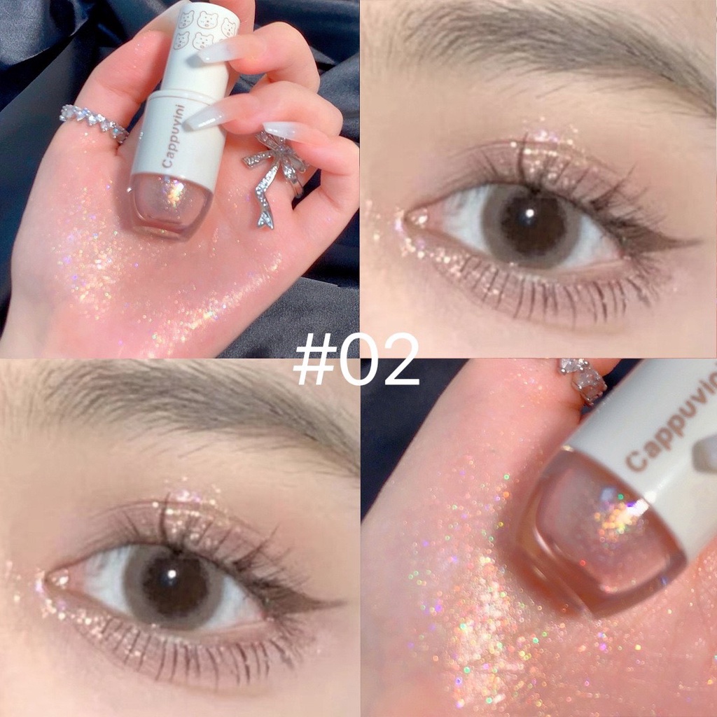 Nhũ mắt bắt sáng Cappuvini dạng gel lỏng trang điểm mắt nhũ hạt màu kim tuyến nhiều màu tạo hiệu ứng long lanh nổi bật