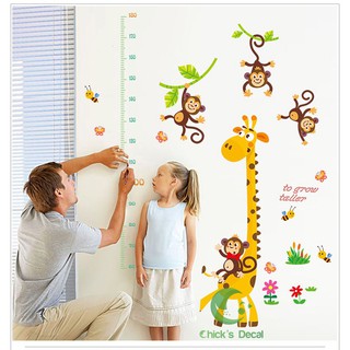 Decal dán tường hình thước đo chiều cao cho bé 01