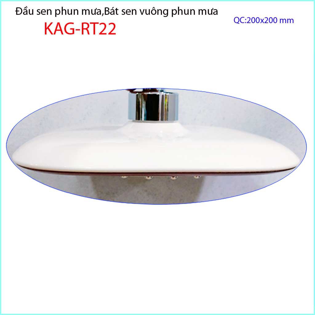 Bát sen tắm đứng 20x20 cm KAG-RT22, đầu sen phun mưa nước đều thiết kế mới thời trang sang trọng tuyệt đẹp