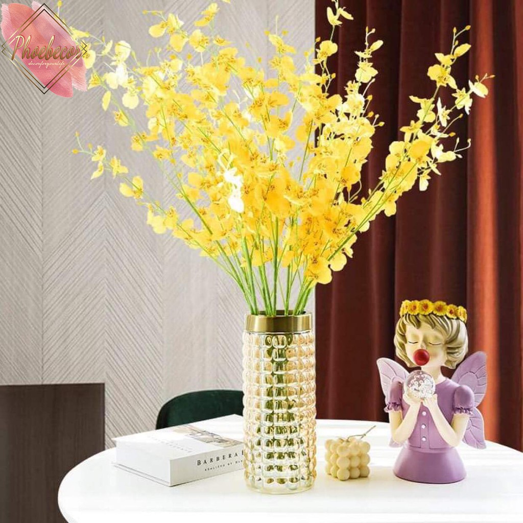 Lọ hoa thủy tinh kẻ chéo trám sành điệu - PB17