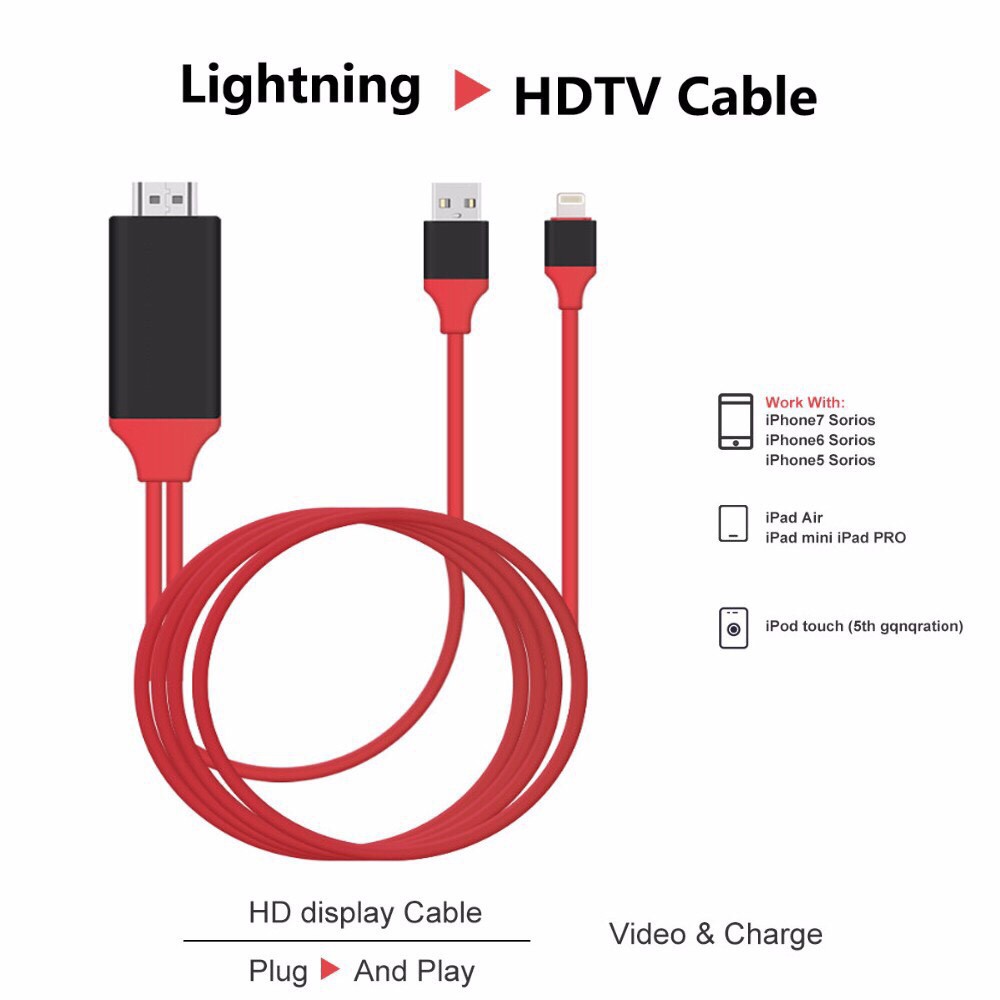 Cáp Lightning HDMI Kết Nối Điện Thoại Iphone Lên TiVi [LoanNguyen]