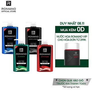 Sữa tắm romano hương nước hoa 650g