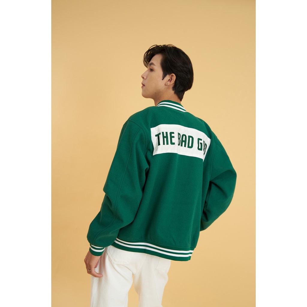 Áo khoác bomber varsity jacket The Bad God Signature - Xanh lá