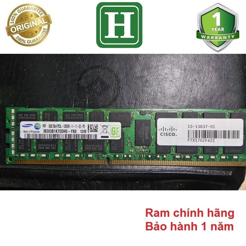 Ram Server DDR3 8GB ECC REG bus 1600 /12800R tháo máy chính hãng, bảo hành 1 năm