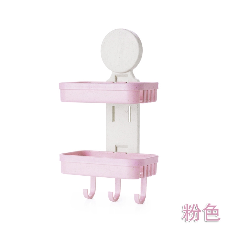 Hộp đựng xà phòng hai lớp bằng nhựa có móc tiện dụng cho phòng tắm