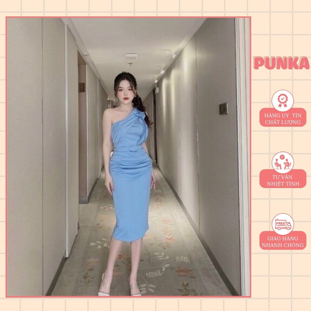 Đầm trắng lệch vai dự tiệc cao cấp ôm body dáng dài | BigBuy360 - bigbuy360.vn