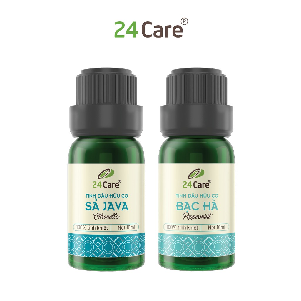 Combo 2 chai Tinh dầu Java &amp; Tinh dầu Bạc Hà 24Care (10ml/chai)