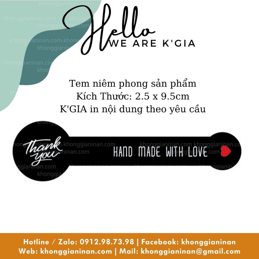 100 Tem niêm phong decal giấy dán hộp bánh, hộp gói hàng, trà sữa
