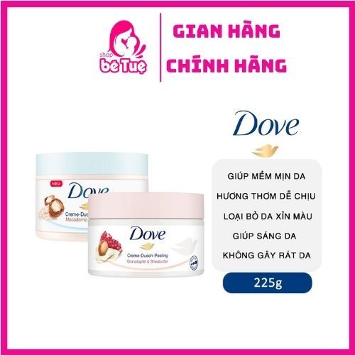 Kem Tẩy Da Chết Toàn Thân, Body DOVE Creme Dusch Peeling 225ml Bản Đức