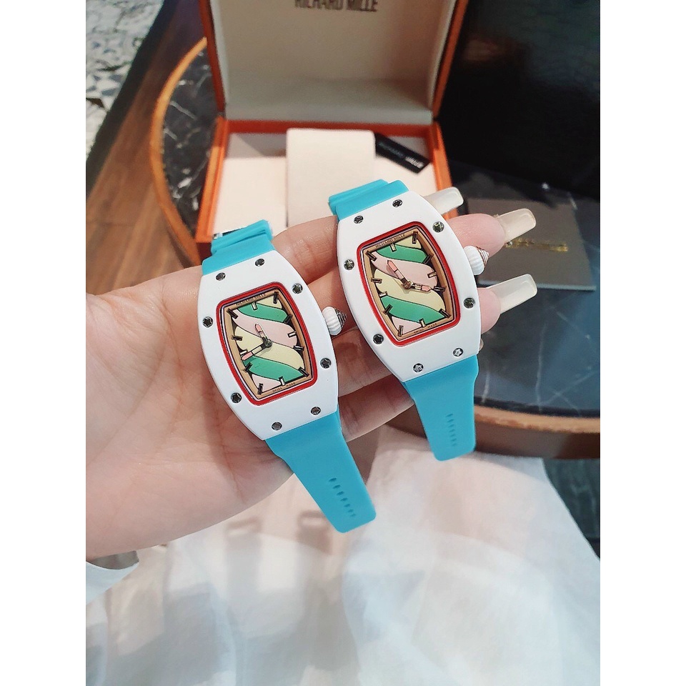 Đồng Hồ Nữ RM035 Richard Cotton Candy Rose Gold - Dây Cao Su - Màu Trắng , Size 32x45mm