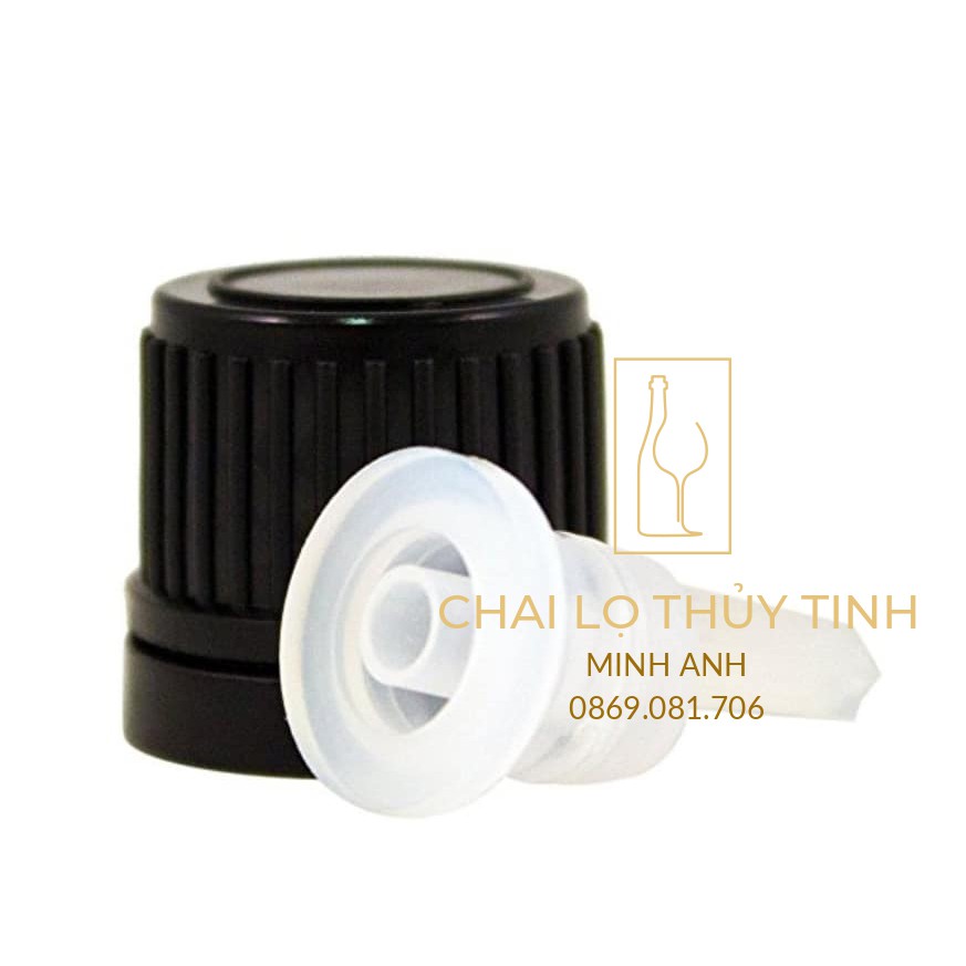 Chai thủy tinh TRONG nắp vặn ĐEN  15ml 20ml 30ml 50ml 100ml - Lọ chiết tinh dầu