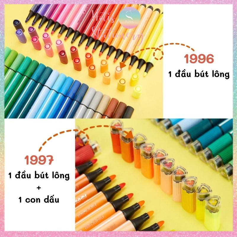 [HOTIS] Bút lông tô màu AIHAO color pen vẽ tranh gốc nước - Bộ 12/18/24/36 màu