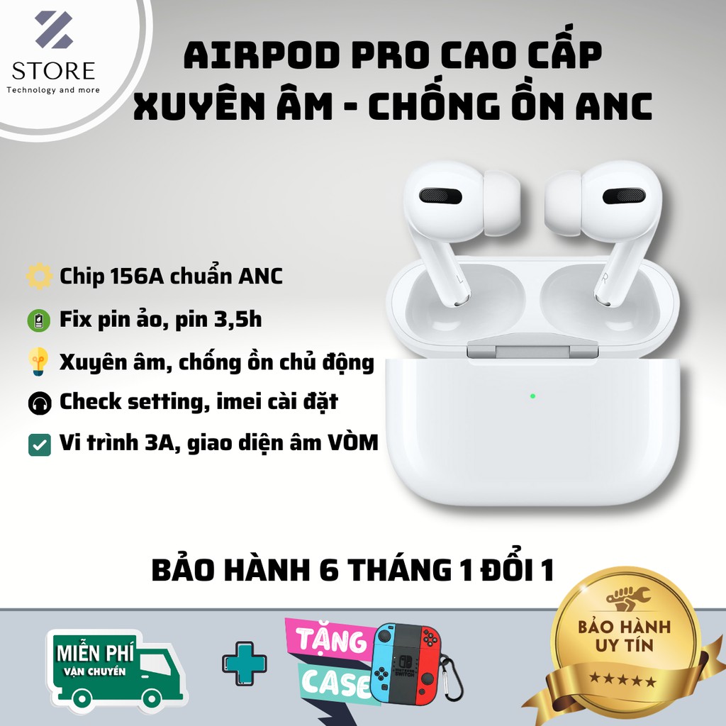 [ Chuẩn 1562A] Tai Nghe Bluetooth TWS AP Pro - Xuyên Âm - Chống ồn Chủ Động  ANC - Check Imei Setting - Giao Diện Vòm