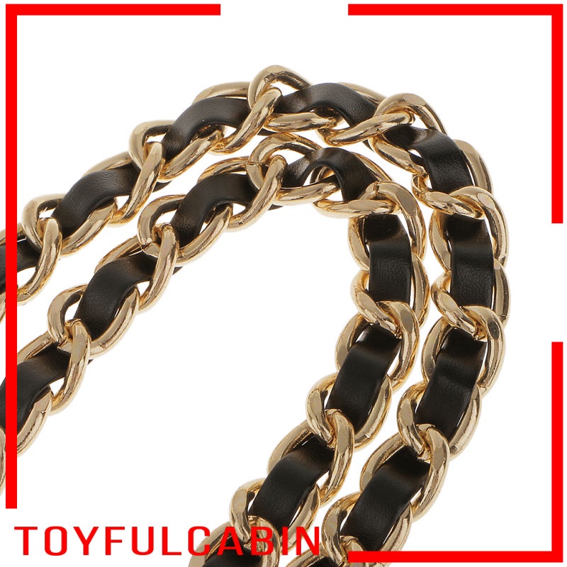 Dây Xích Đeo Túi Xách / Đeo Chéo Bằng Kim Loại + Da 0cm Thay Thế