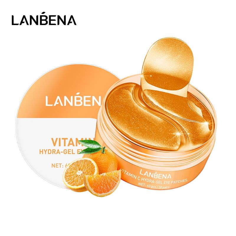 Mặt nạ mắt LANBENA Hygra gel chưa vitamin c và colagen giúp làm dưỡng ẩm làm sáng quầng thâm và ngăn ngừa nếp nhăn 60cái