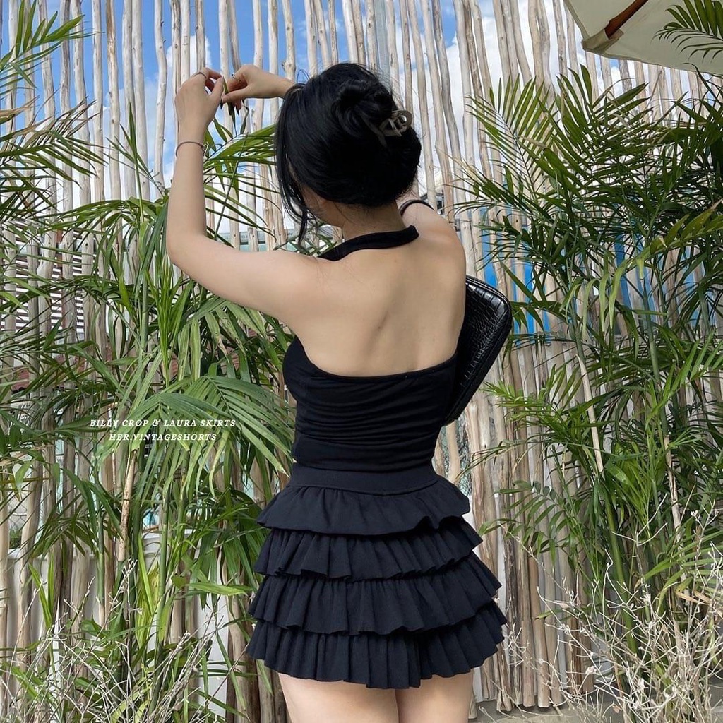 Chân váy ngắn xếp ly 4 tầng , dáng xòe bồng bềnh SUNNY DAY