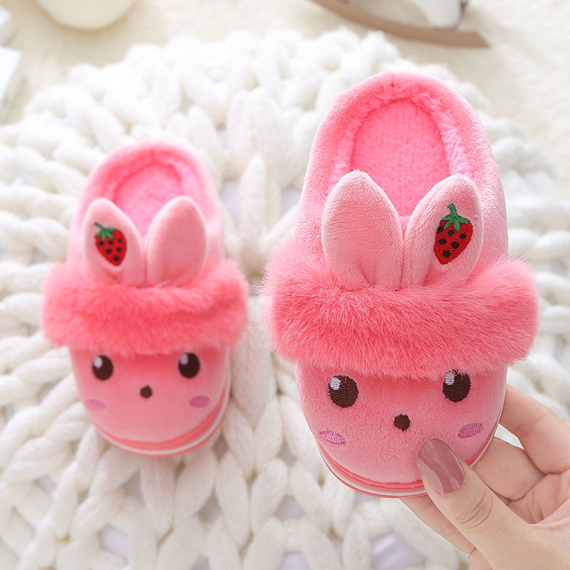 Dép bông đi trong nhà chống trượt giữ ấm mùa đông dành cho trẻ em