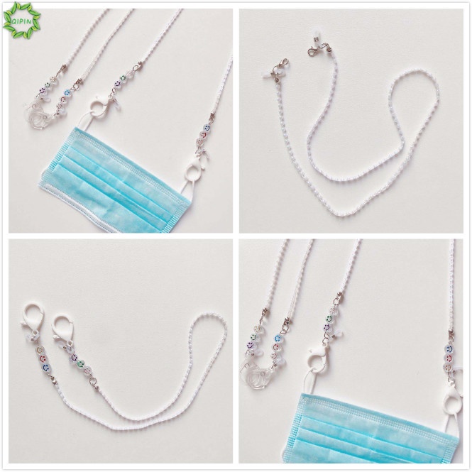 Dây đeo mắt kính bằng acrylic trong suốt hình mặt cười xinh xắn 50-55cm