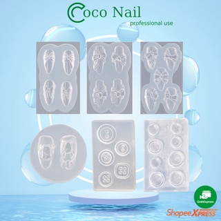 Khuôn silicon nail nơ, gấu làm móng