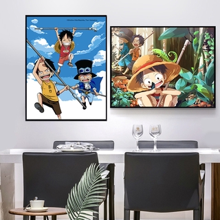 Tranh Sơn Dầu Họa Tiết Hoạt Hình One Piece Mã Số 09