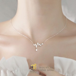 Dây chuyền nữ bạc đẹp, vòng cổ hình nhịp tim đính đá trang sức bạc ta Minh Thoa JEWELRY