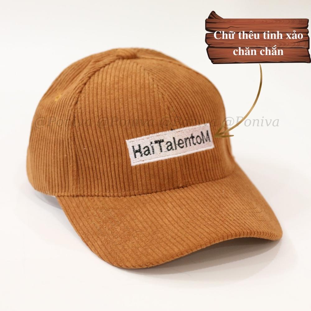 Mũ lưỡi trai ❤️ Nón kết thêu chữ Talent. chất nhung tăm form unisex phong cách Ulzzang Thời trang PONIVA siêu hot