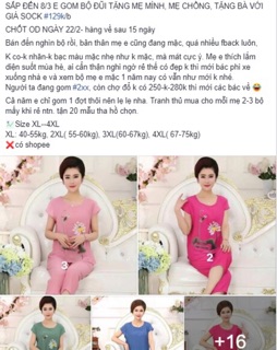 Bộ ngủ đũi dành cho bà cho mẹ