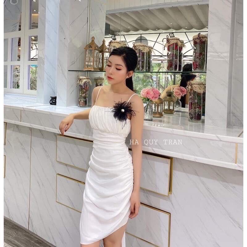 Hoa Voan Cài Áo Min Phối Lông Vũ Siêu Xinh Sang Trọng KA6