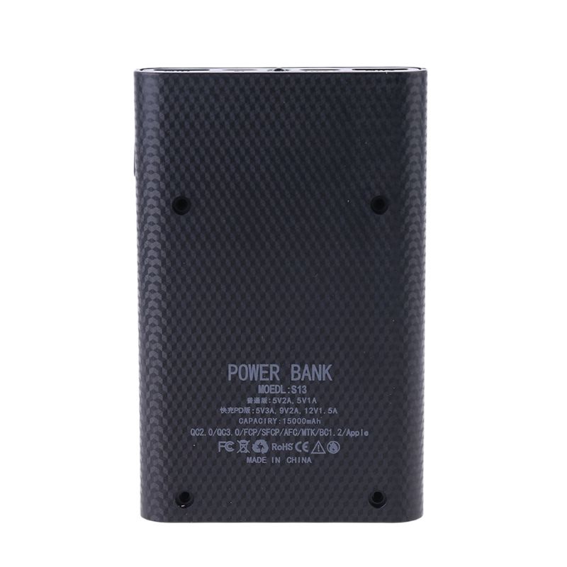 Bộ hộp sạc pin dự phòng 4 x viên 18650 hỗ trợ sạc nhanh QC3.0 USB Type-C PD có đèn LED