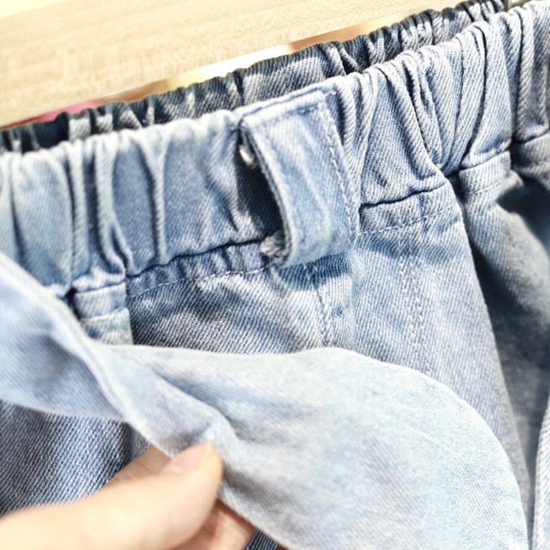 Quần short bé gái vải denim mỏng thời trang mùa hè phong cách Hàn Quốc