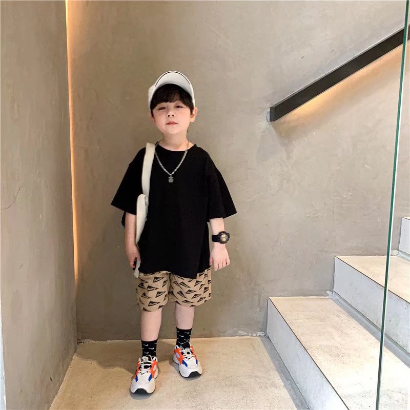 Áo thun BXPB 100% cotton nguyên chất tay ngắn dáng rộng thời trang mùa hè cho bé trai và gái 4-15 tuổi