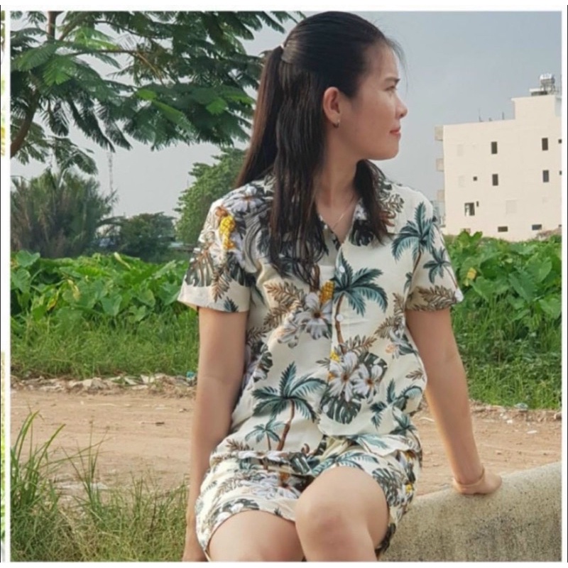 Bộ hoa sứ kem đi biển bộ cây dừa đi biển cho nhóm gia đình đủ size