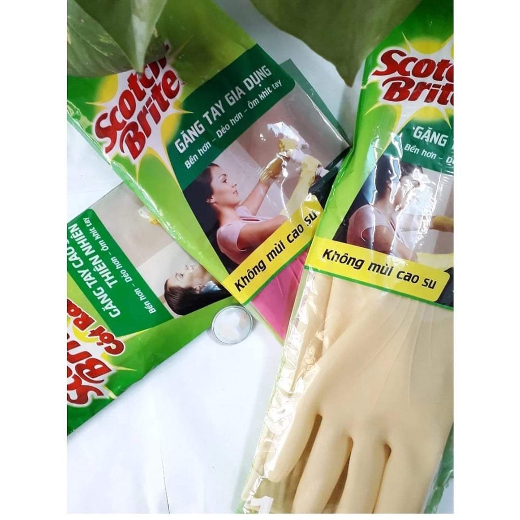 Găng tay cao su, găng tay rửa bát, vệ sinh Scotch Brite Cót Rai siêu dai, siêu bền, chống ăn mòn bảo vệ đôi tay tránh xa