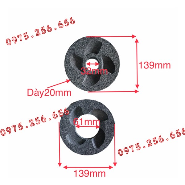 Đá máy nghiền đậu ngang 140s HD phụ tùng máy nghiền sát phụ tùng Hùng Lỳ