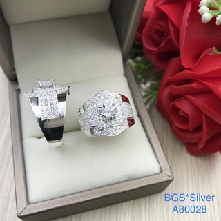 Nhẫn bạc nam đá trắng đơn giản đẹp độc lạ HCM A80028