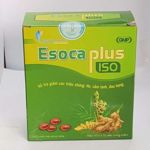 Esoca plus Isopharco – Hỗ trợ giảm ho do viêm họng, cảm lạnh, giảm đau rát họng (100 viên)