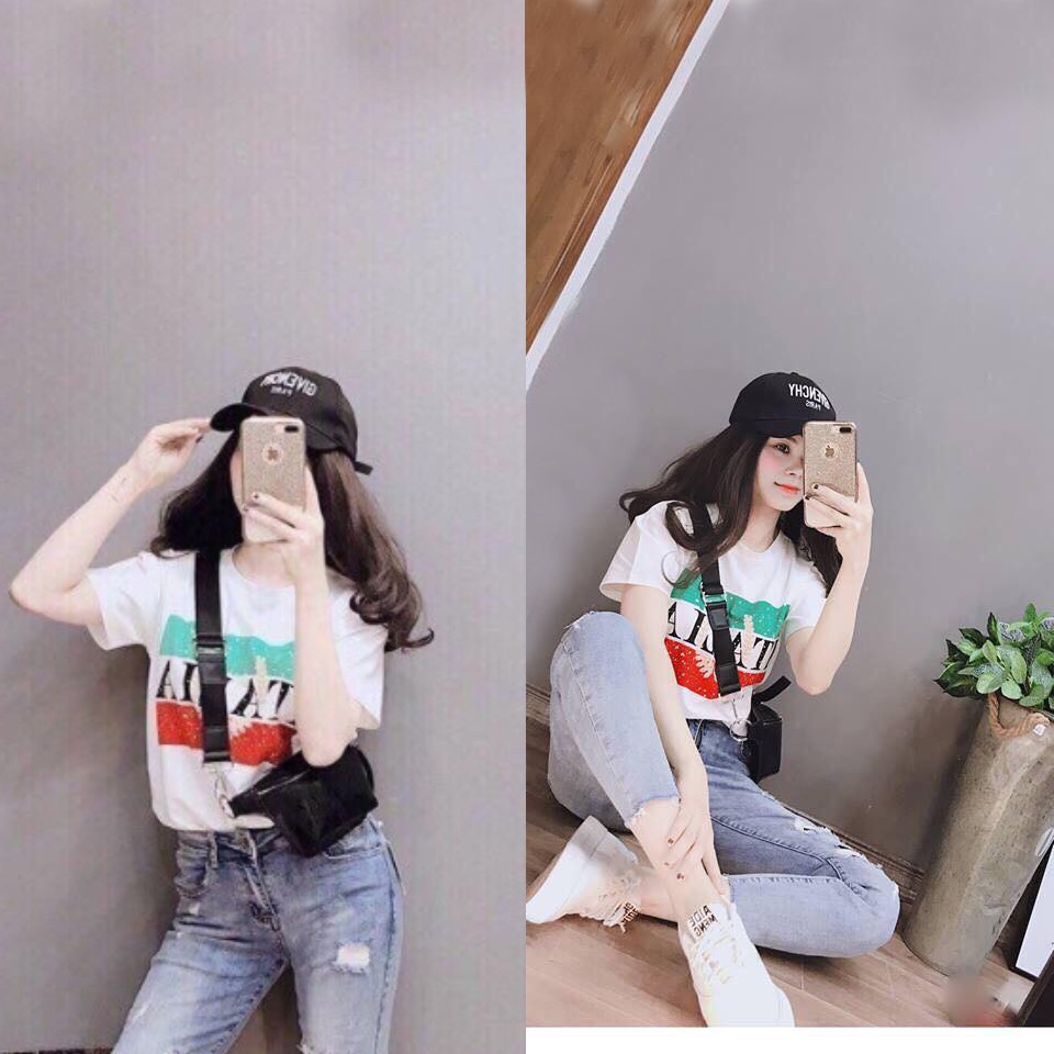 Áo Thun Nữ Tay Ngắn In Chữ ITALIA DLX Form Basic Chất Thun 35% Cotton