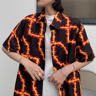 Áo sơ mi unisex freesize họa tiết DÂY LỬA